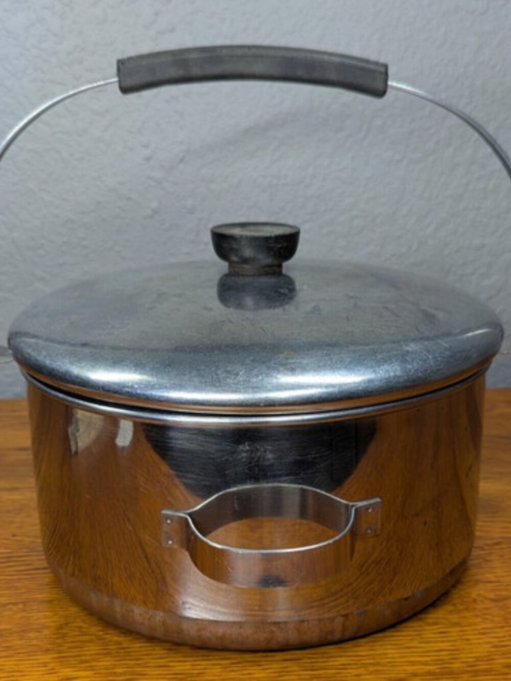 Revere Ware 1801 Pre-1968 Copper Bottom Stock Pot w/ Bail Handle & Lid